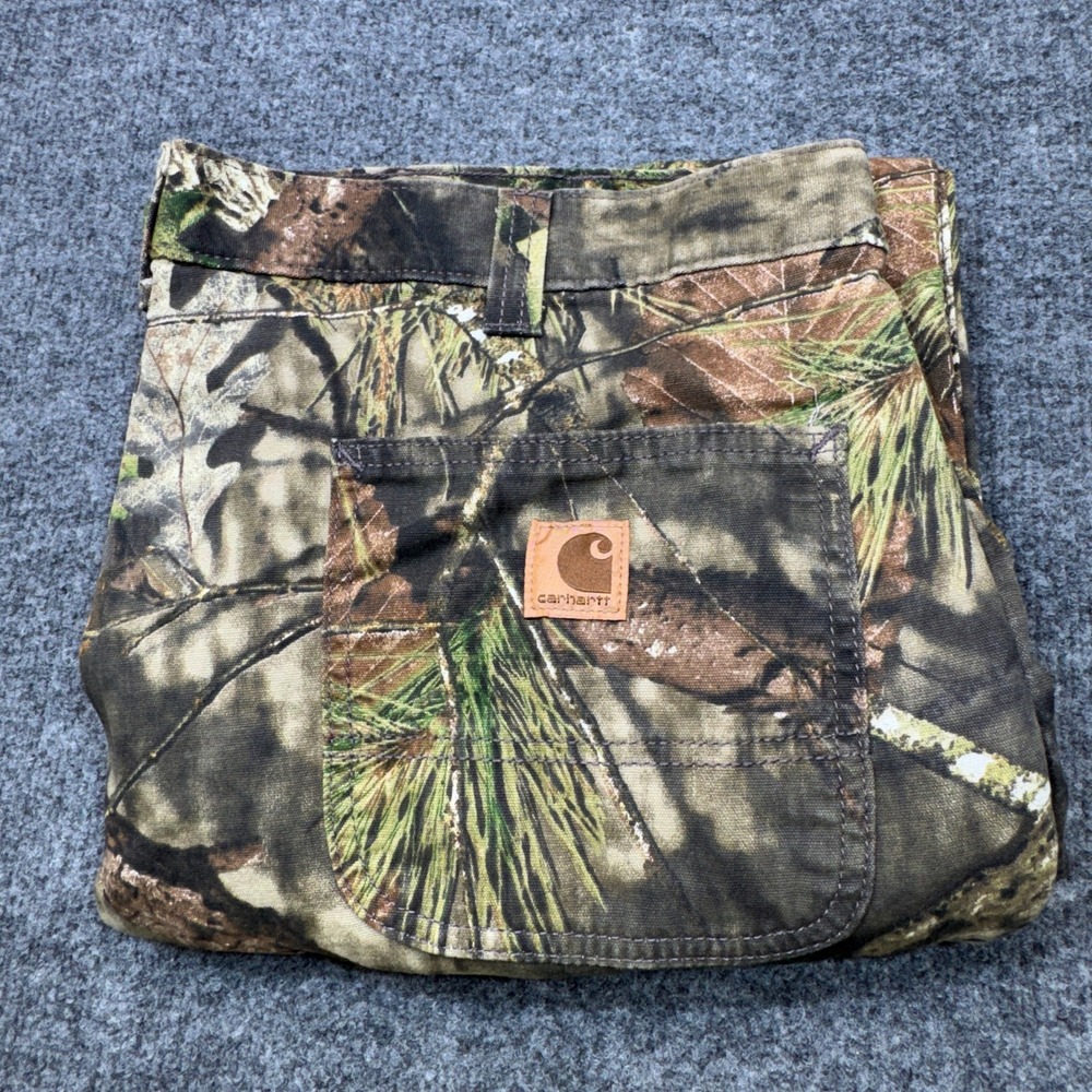 Carhartt Pants Mens 40 Green Camo Mossy Oak Relaxed Fit Canvas Work Hunting Gorp